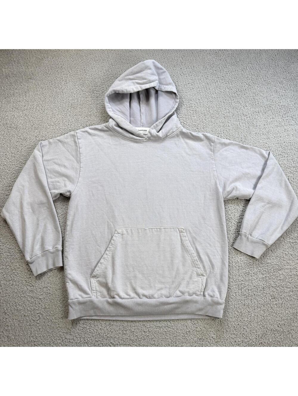 Talentless Hoodie Mens L Gray Minimalist Blank Heavyweight Cotton Scott Disick